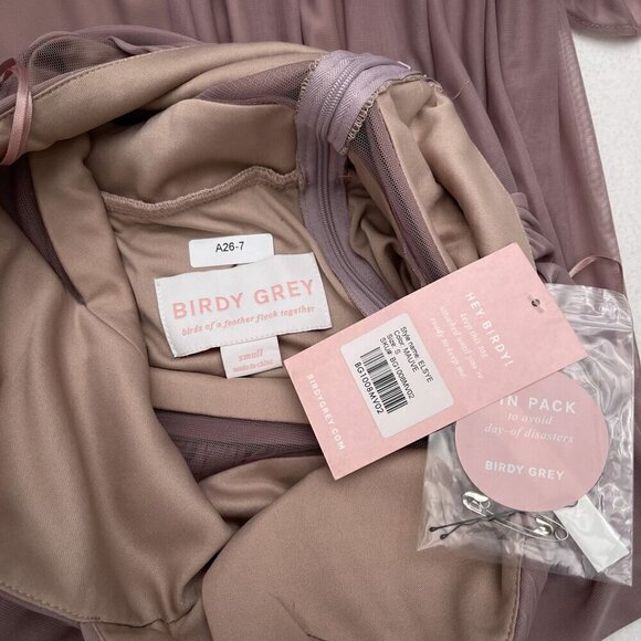 Birdy Grey Elsye Cut Out Mesh Mauve Maxi Formal Bridesmaid Dress Small NWT - Picture 11 of 15